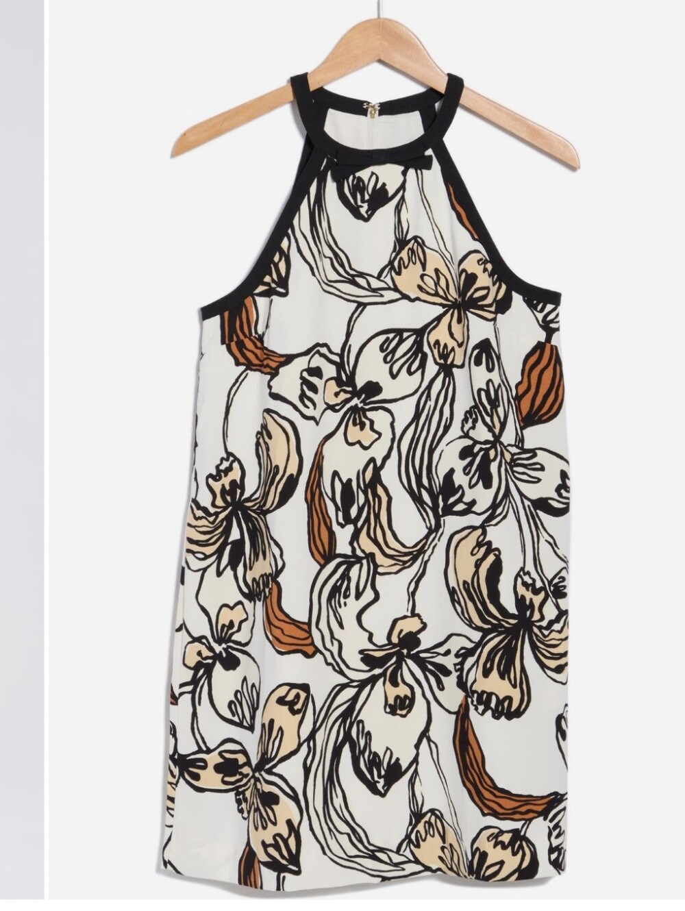 NWr Lilly Pulitzer Ivory Halter Floral Camisole with Black Trim